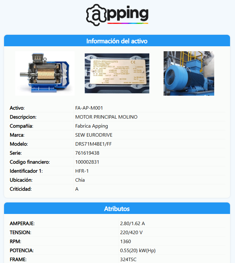 Hoja de vida digital del activo con historial de mantenimiento, Plan de mantenimiento preventivo, en CMMS / EAM - AppingCMMS